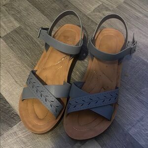 Blue Leather Sandals